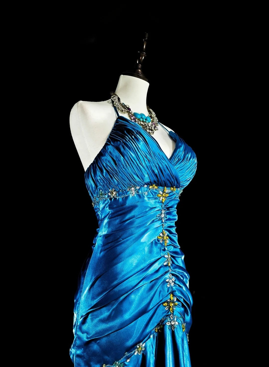 Pretty Prom Dress A Line Halter Pleated Evening Dress Gala Dress Birthday Party Outfits D3788