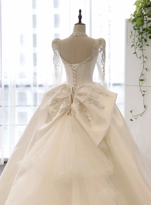 Gorgeous Wedding Dress Sweetheart Pleated Long Sleeve Wedding Dress D3795