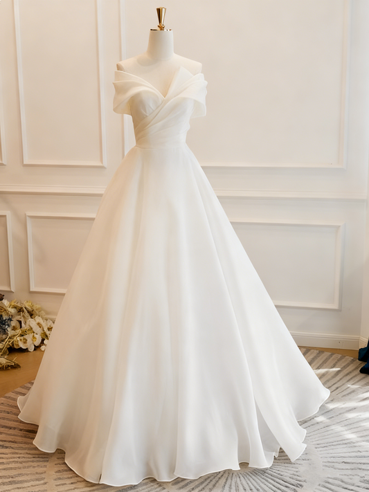 New Arrival Wedding Dress V-neck Pleated Wedding Dress D3811