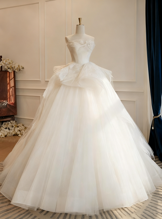 New Arrival Wedding Dress Strapless Tulle Wedding Dress D3831