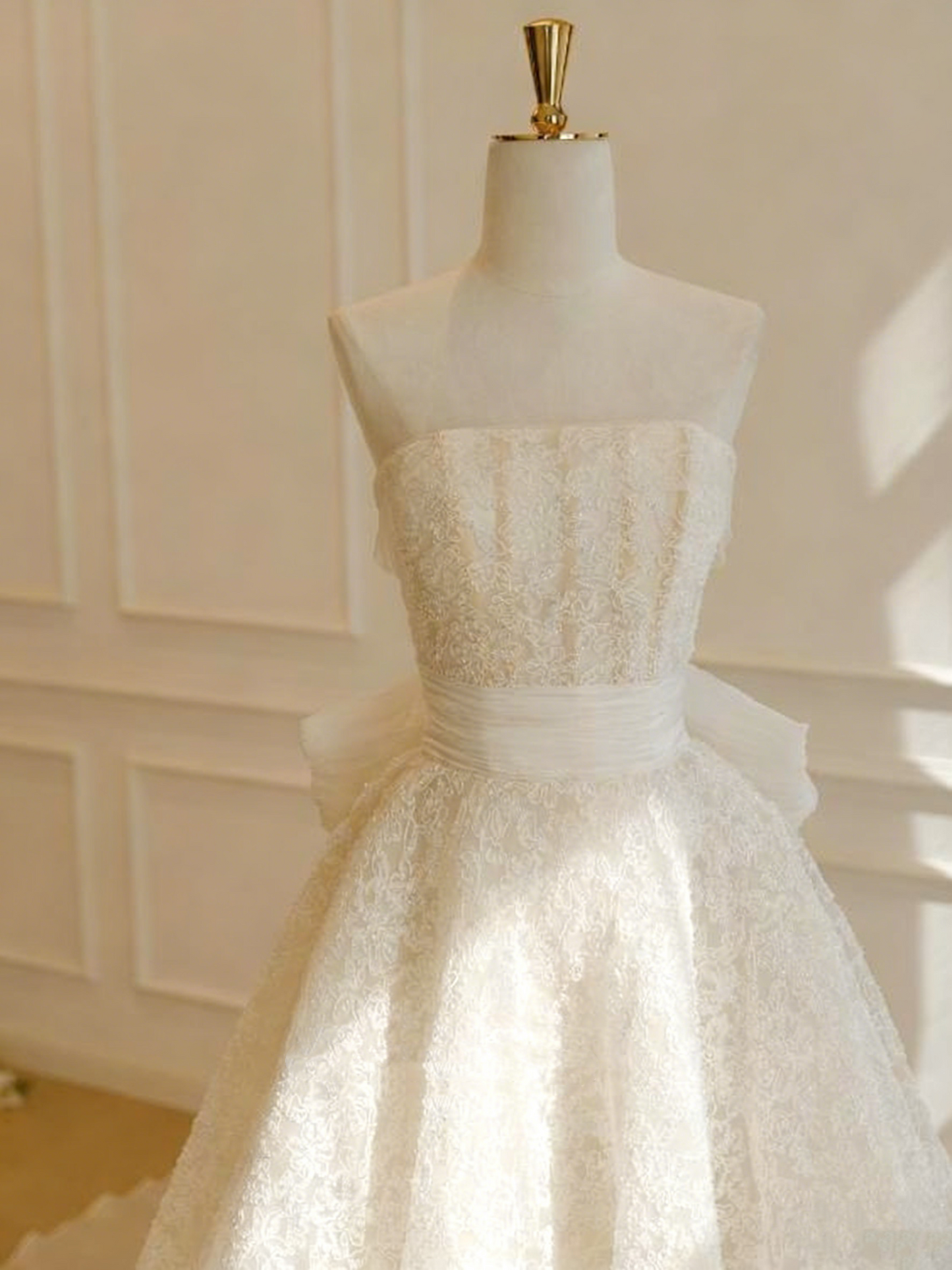 Beauty Wedding Dress Strapless Pleated Wedding Dress D3834