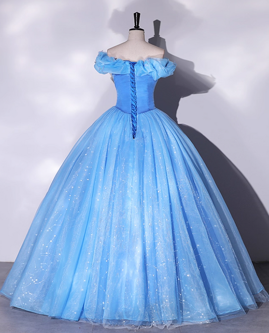 Charming Prom Dress Off Shoulder Pleated Ball Gown Quinceanera Dress Evening Dress D3847
