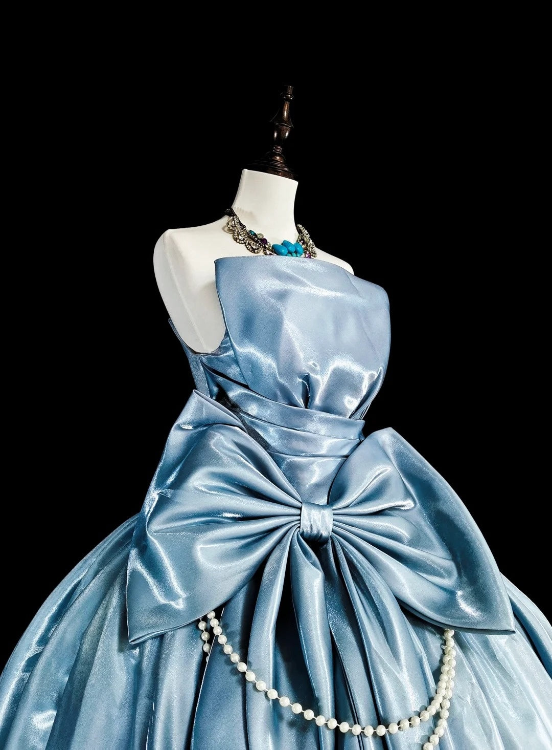 Pretty Prom Dress Strapless Pleated Ball Gown Evening Dress Sweet 16 Dress D3873