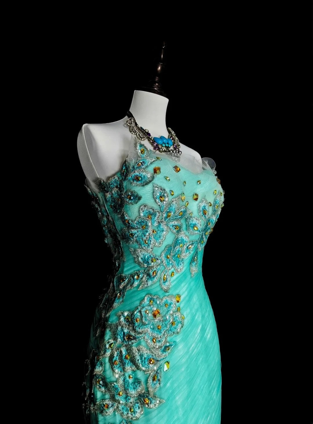 Pretty Prom Dress Strapless Tulle Pleated Mermaid Evening Dress Gala Dress Cocktail Dress D3894
