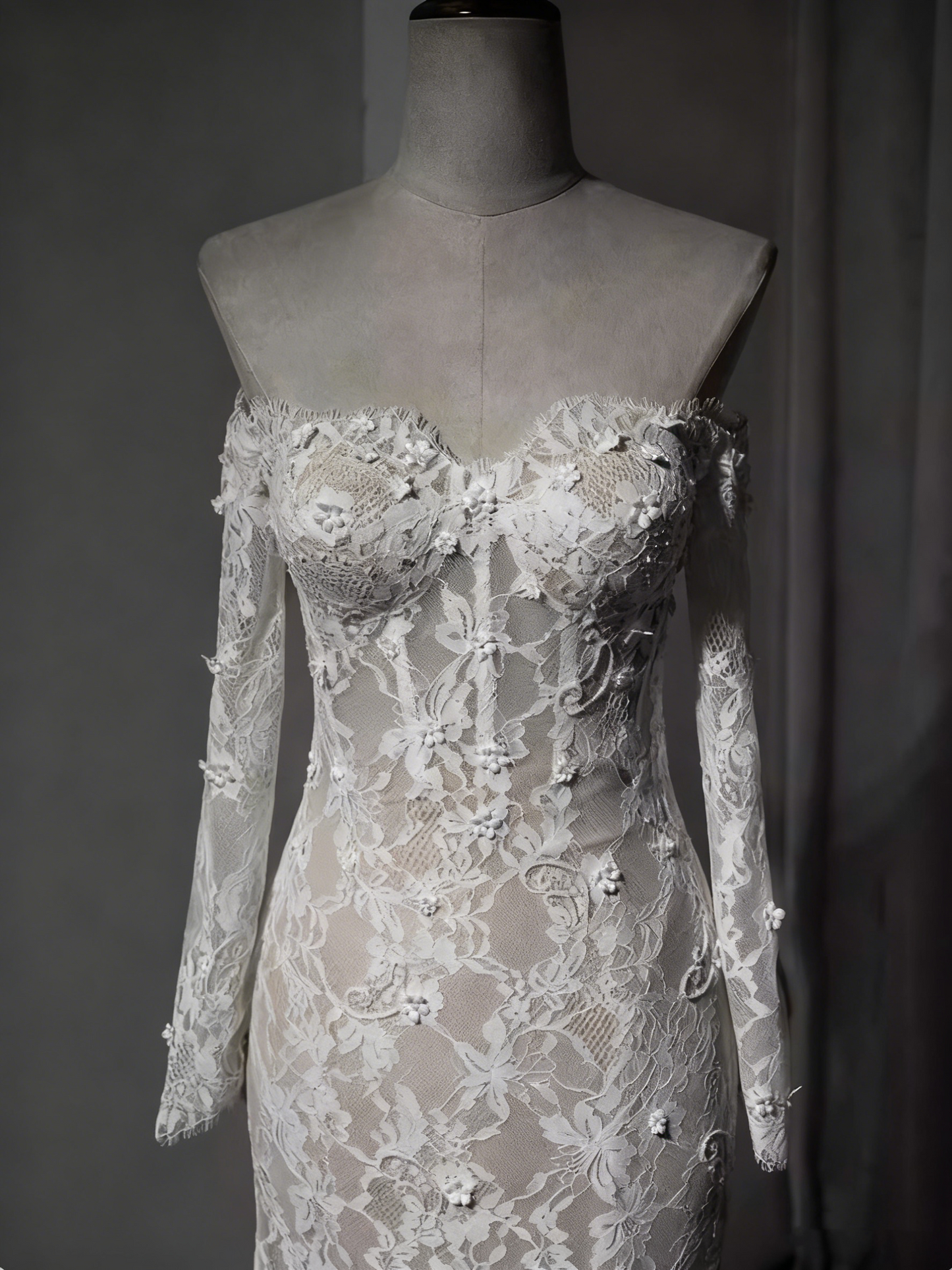 New Arrival Wedding Dress Off Shoulder Lace Mermaid Wedding Dresss D3895