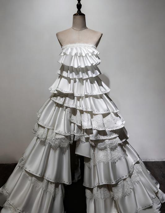 Newest Wedding Dress Strapless Tiered Wedding Dress D3898