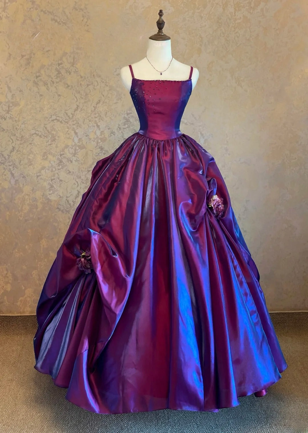 Stunning Prom Dress Spaghetti Straps Pleated Ball Gown Evening Dress Quinceanera Dress D3952