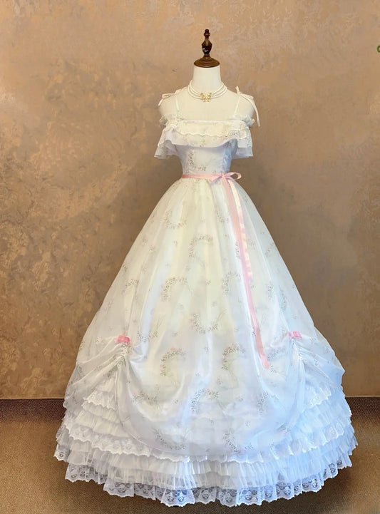 Cute Prom Dress Spaghetti Straps Pleated Tiered Ball Gown Evening Dress Quinceanera Dress D3960