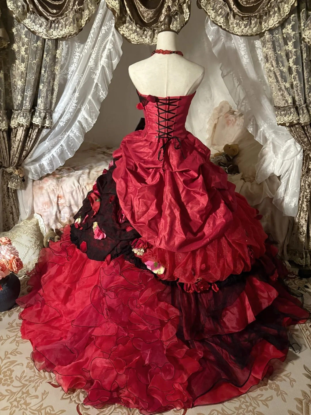 Stunning Prom Dress Strapless Pleated Tiered Evening Dress Sweet 16 Dress Ball Gown D4015