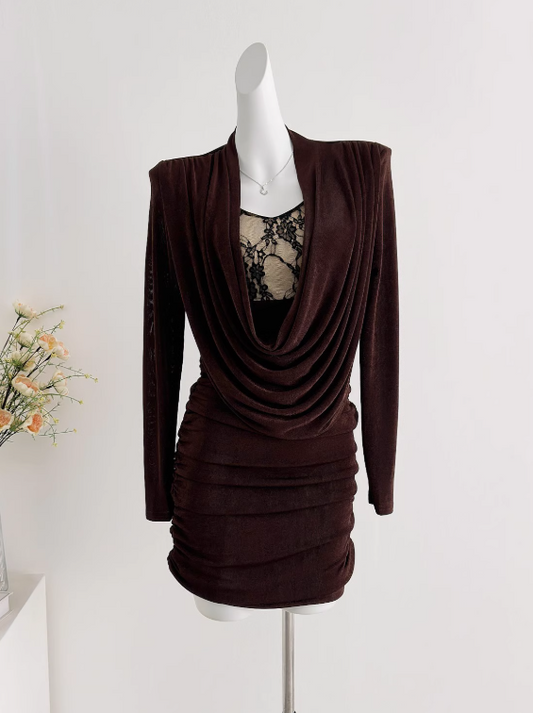 Minimalist Women Dress Spaghetti Straps Long Sleeves Short Birthday Outfits Seaside Party Dress D4028