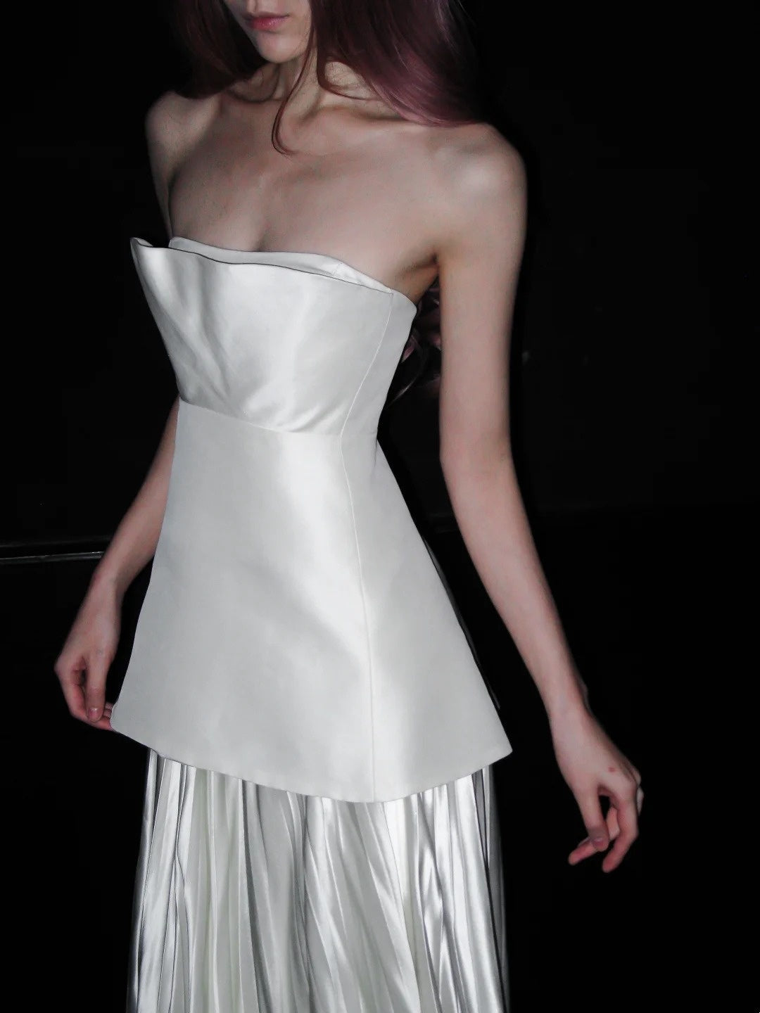 Elegant Wedding Dress Strapless Pleated Wedding Dress D4076