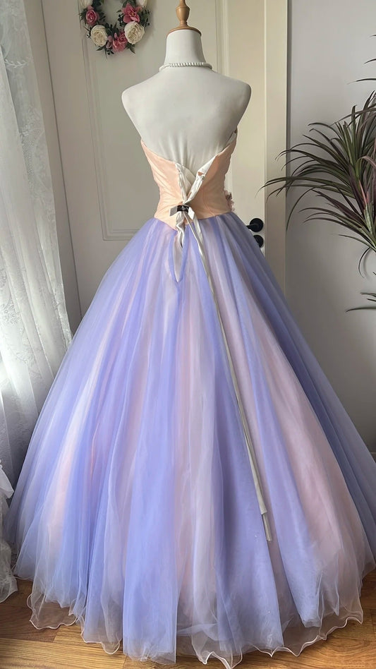 Beauty Prom Dress Sweetheart Tulle Pleated Ball Gown Evening Dress Birthday Party Outfits D4121