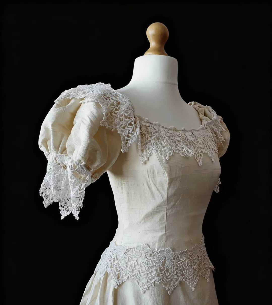 Vintage Wedding Dress A Line Crew Neck Wedding Dress D4186