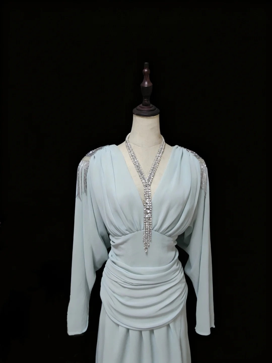 Elegant Prom Dress V-neck Pleated Backless Gala Dress Evening Dress Formal Dress D4195