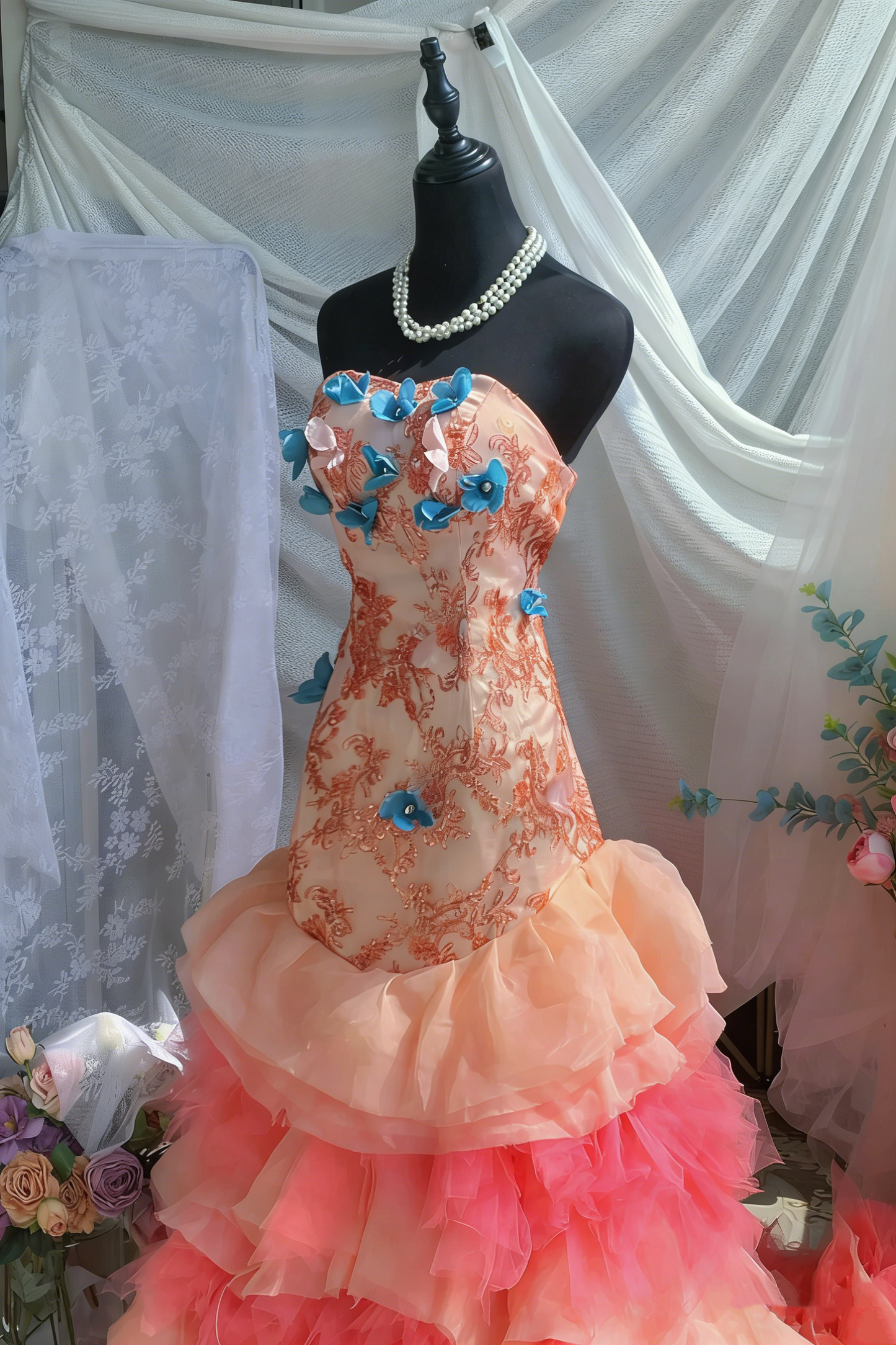 Stunning Prom Dress Sweetheart Tulle Mermaid Gala Dress Evening Dress Formal Dress D4206