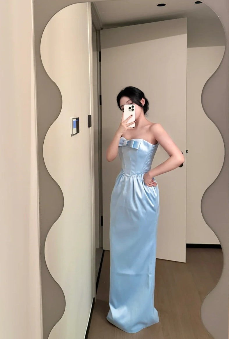 Charming Prom Dress Strapless Pleated Birthday Dress Evening Dress Formal Dress D4208