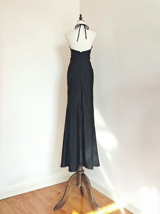 Minimalist Prom Dress Halter Gala Dress Evening Dress Formal Dress D4210