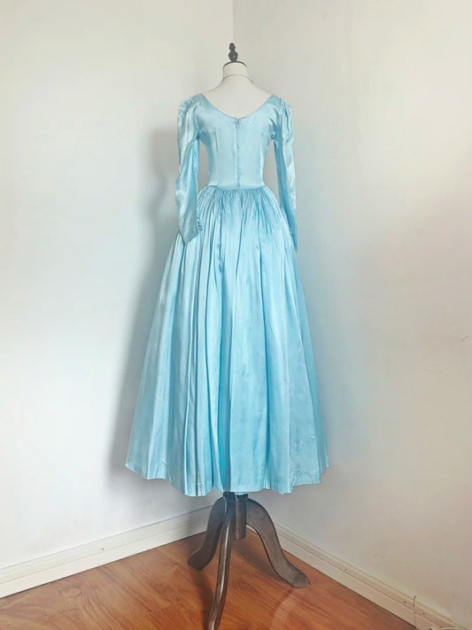 Minimalist Prom Dress Satin Crew Neck Pleated Gala Dress Evening Dress Formal Dress D4211