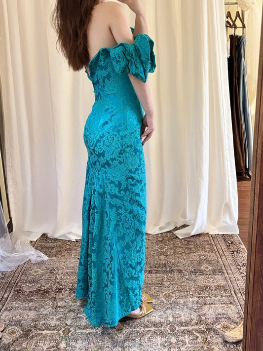 Gorgeous Prom Dress Off Shoulder Pleated Print Mermaid Gala Dress Evening Dress Formal Dress D4218