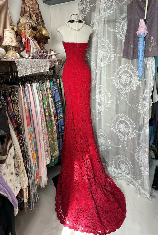 Beauty Prom Dress Red Strapless Hi-Lo Evening Dress Cocktail Dress Birthday Party Dress D4230