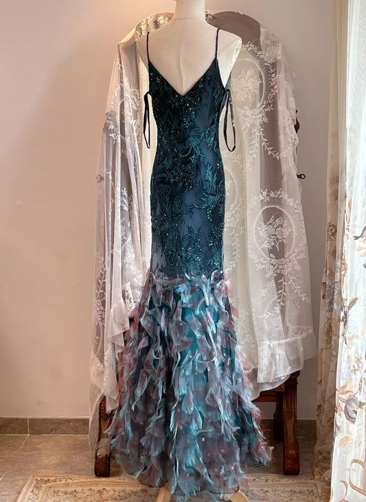 New Design Prom Dress Spaghetti Straps Mermaid Evening Dress Gala Dress Birthday Party Dress D4233