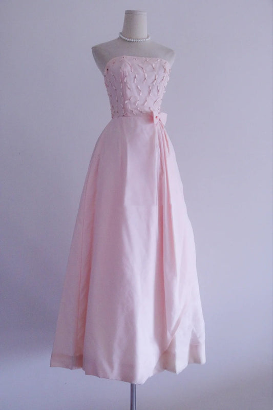 New Arrival Prom Dress Light Pink Strapless Pleated Evening Dress Birthday Party Dress Formal Dress D4258