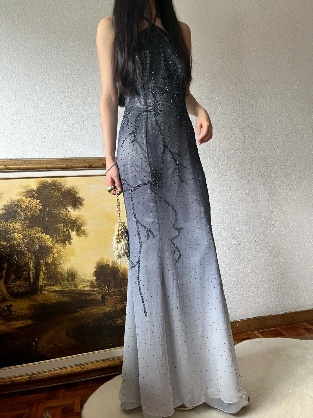 New Arrival Prom Dress Halter Beading Formal Dress Evening Dress Gala Dress D4277
