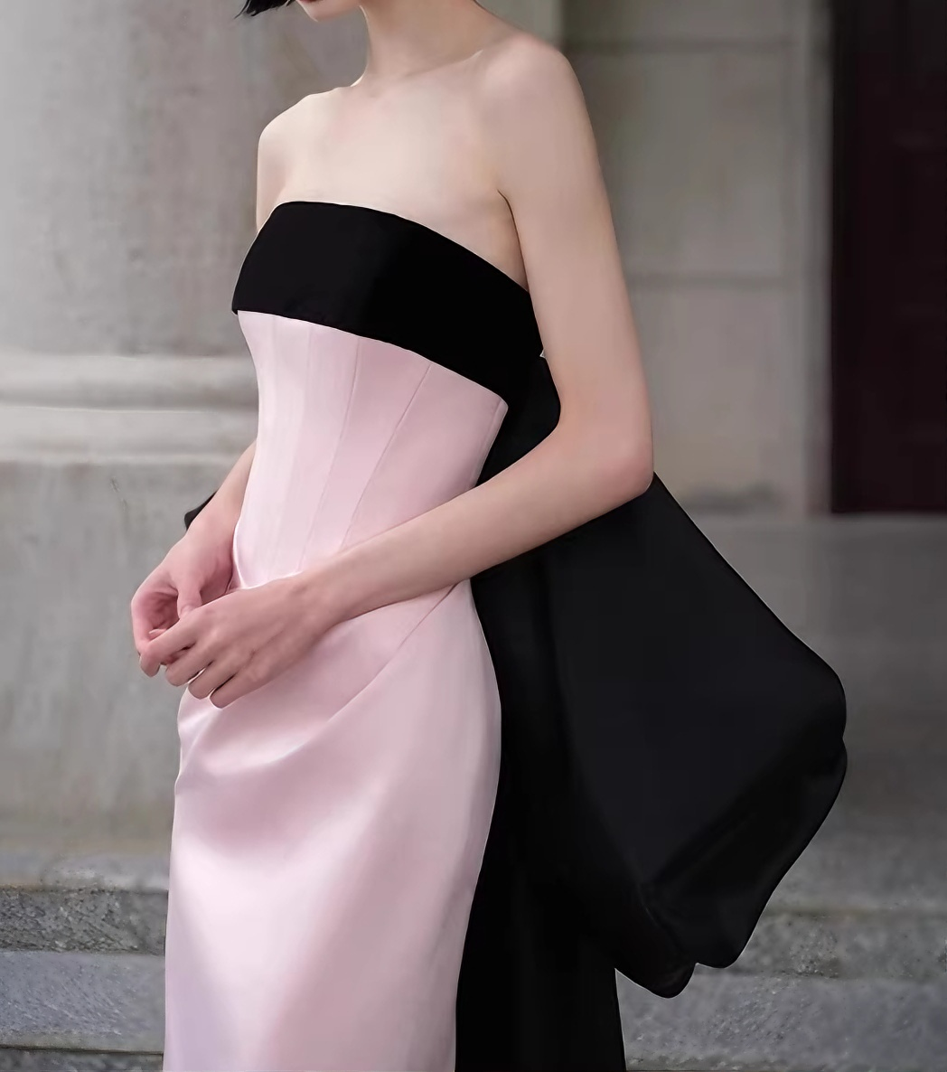 Elegant Prom Dress Strapless Sheath Pleated Evening Dress Formal Dress Gala Dress D4306