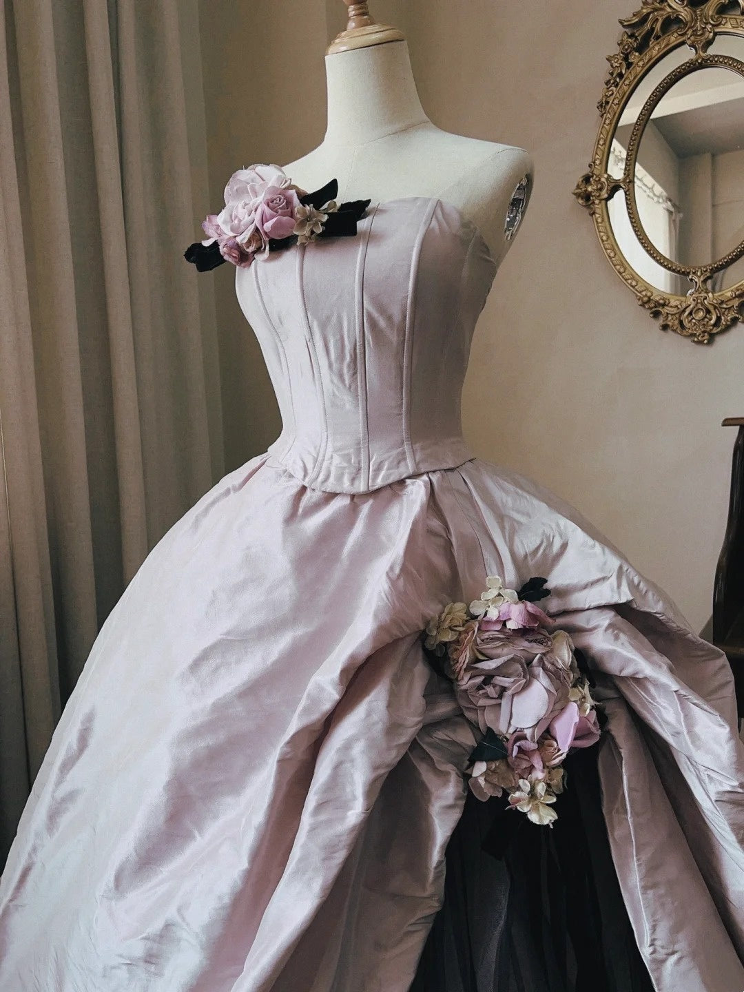 Elegant Prom Dress Strapless Pleated Tulle Quinceanera Dress Ball Gown Evening Dress D4341