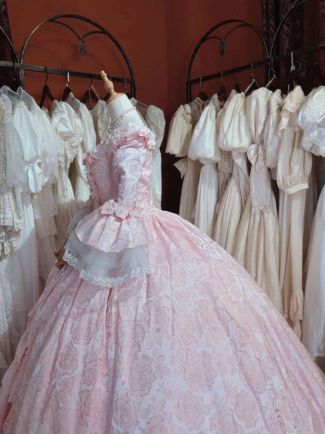 Stunning Prom Dress Light Pink Crew Neck Pleated Evening Dress Quinceanera Dress Ball Gown D4371
