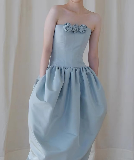 Minimalist Prom Dress Strapless Pleated Gala Dress Evening Dress Formal Dress D4385
