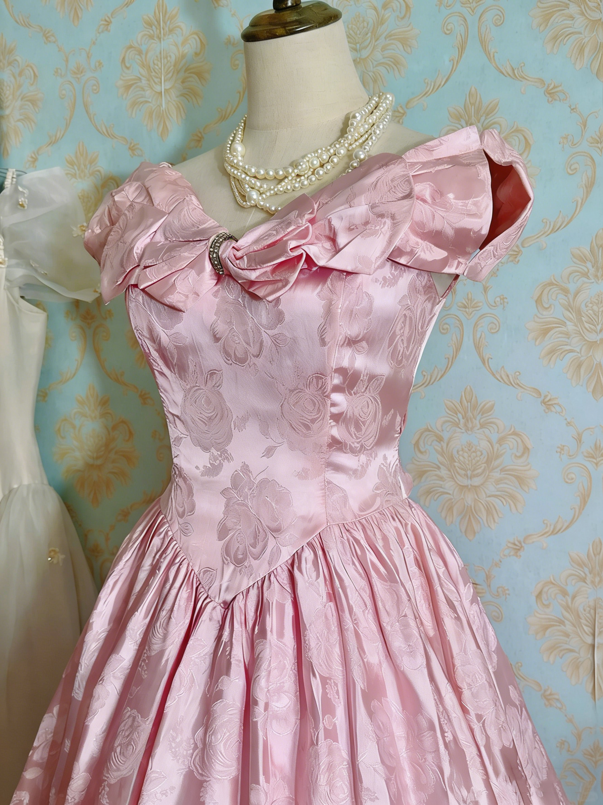Charming Prom Dress V-neck Pleated Print Birthday Party Dress Evening Dress D4480
