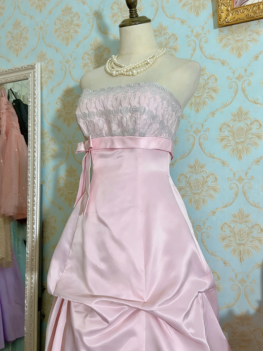 Stunning Prom Dress Light Pink Strapless Pleated Gala Dress Evening Dress Cocktail Dress D4488