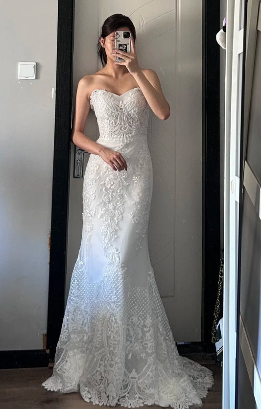 Elegant Wedding Dress Sweetheart Fitted Wedding Dress D4497