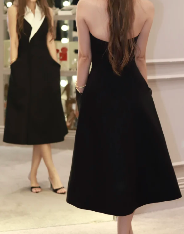 Minimalist Prom Dress V-neck Slit Gala Dress Evening Dress Formal Dress D4503