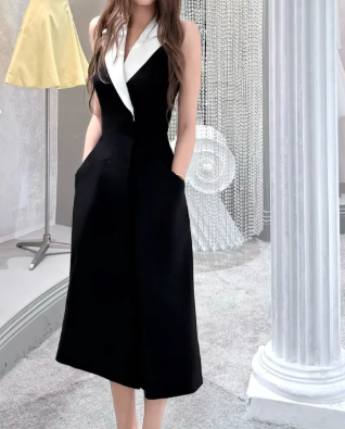 Minimalist Prom Dress V-neck Slit Gala Dress Evening Dress Formal Dress D4503