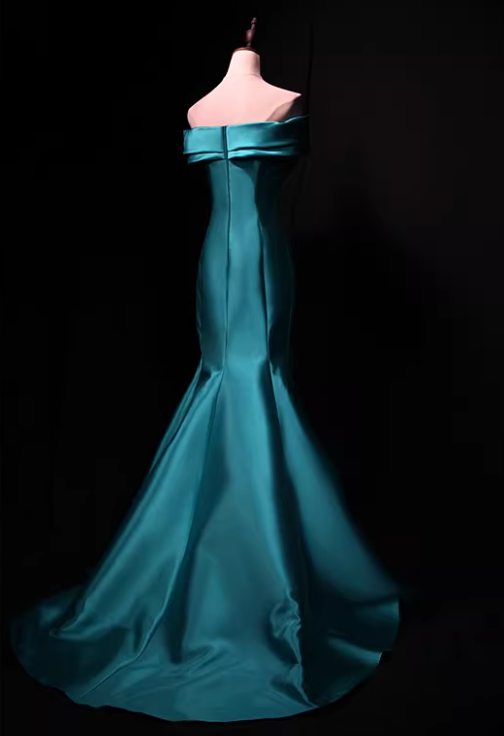 Minimalist Prom Dress Off Shoulder Pleated Mermaid Gala Dress Evening Dress Formal Dress D4520