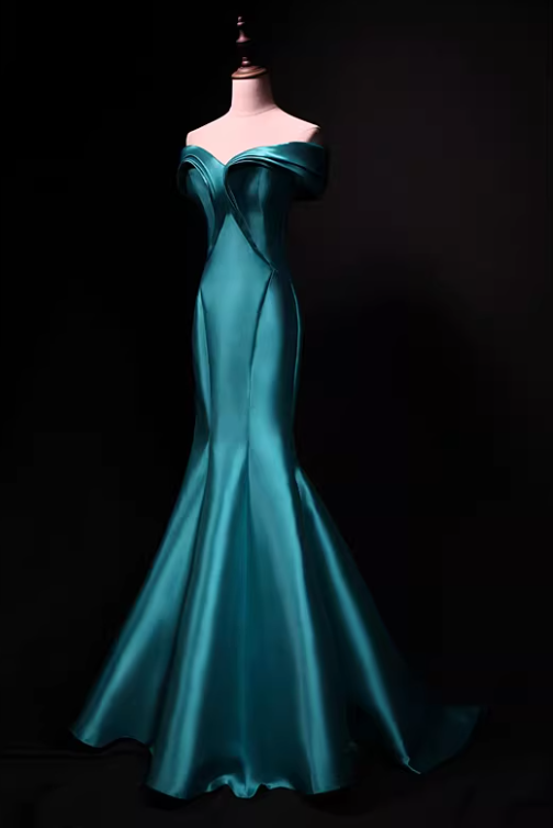 Minimalist Prom Dress Off Shoulder Pleated Mermaid Gala Dress Evening Dress Formal Dress D4520