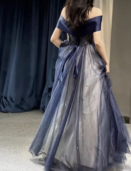 New Arrival Prom Dress Off Shoulder Pleated Tulle Gala Dress Evening Dress Formal Dress D4540