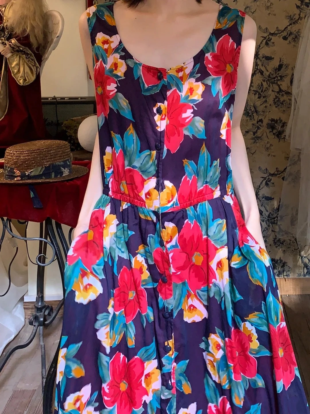 Colorful Prom Dress Crew Neck Print Gala Dress Cockatail Dress Evening Dress D4565