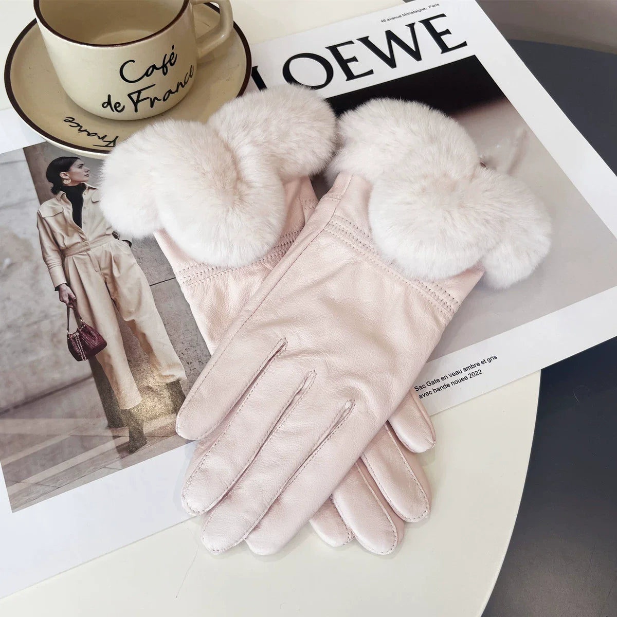 leather gloves for women winter leather gloves windproof S6208