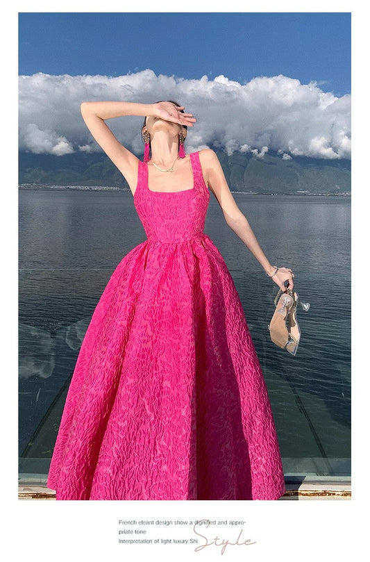 A Line Pink Long Stunning Evening Gown Party Prom Dress S7306