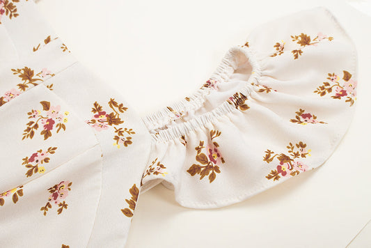 French tea dress 2025 new temperament floral dress holiday slit chiffon suspender dress R0054