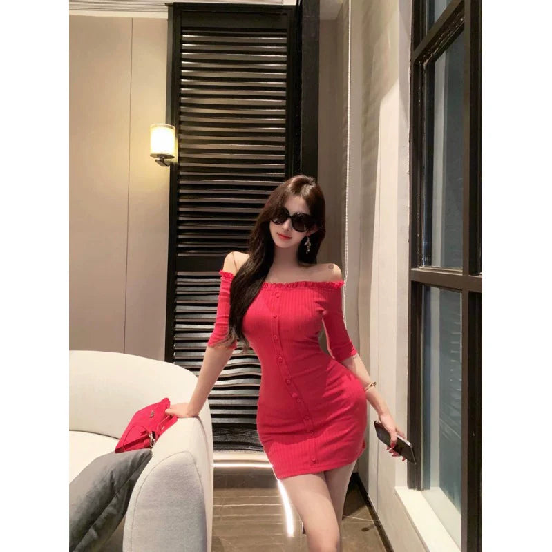 Fashion Red Women‘s Dress S338