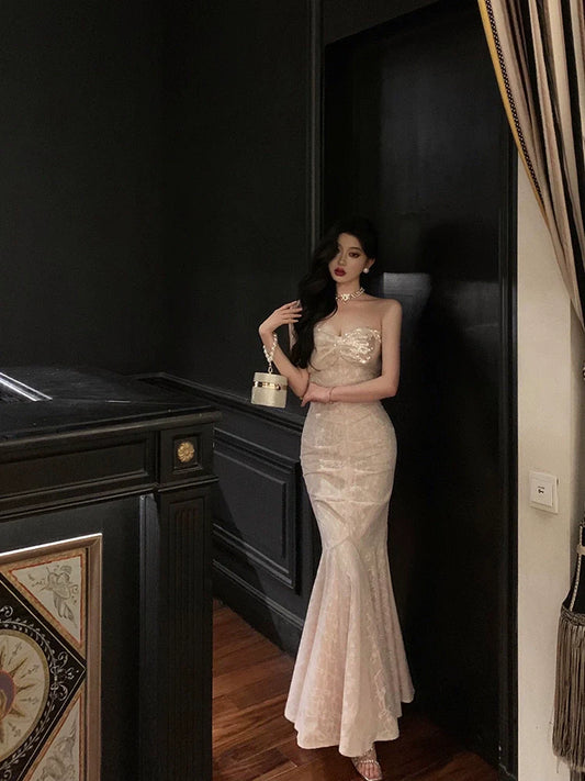 Sequined dress for women new banquet dress long party dress S5522