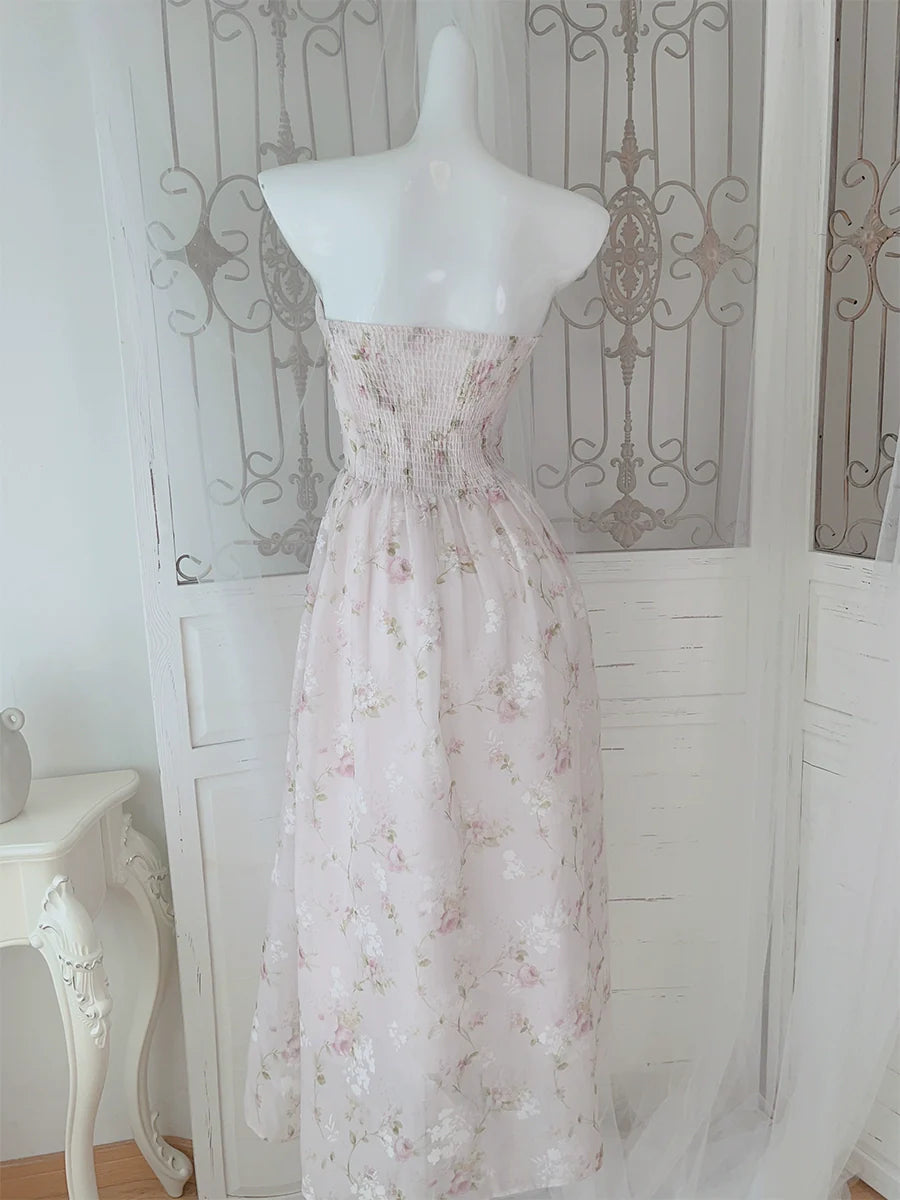 Strapless Floral Dress evening party dress S5986