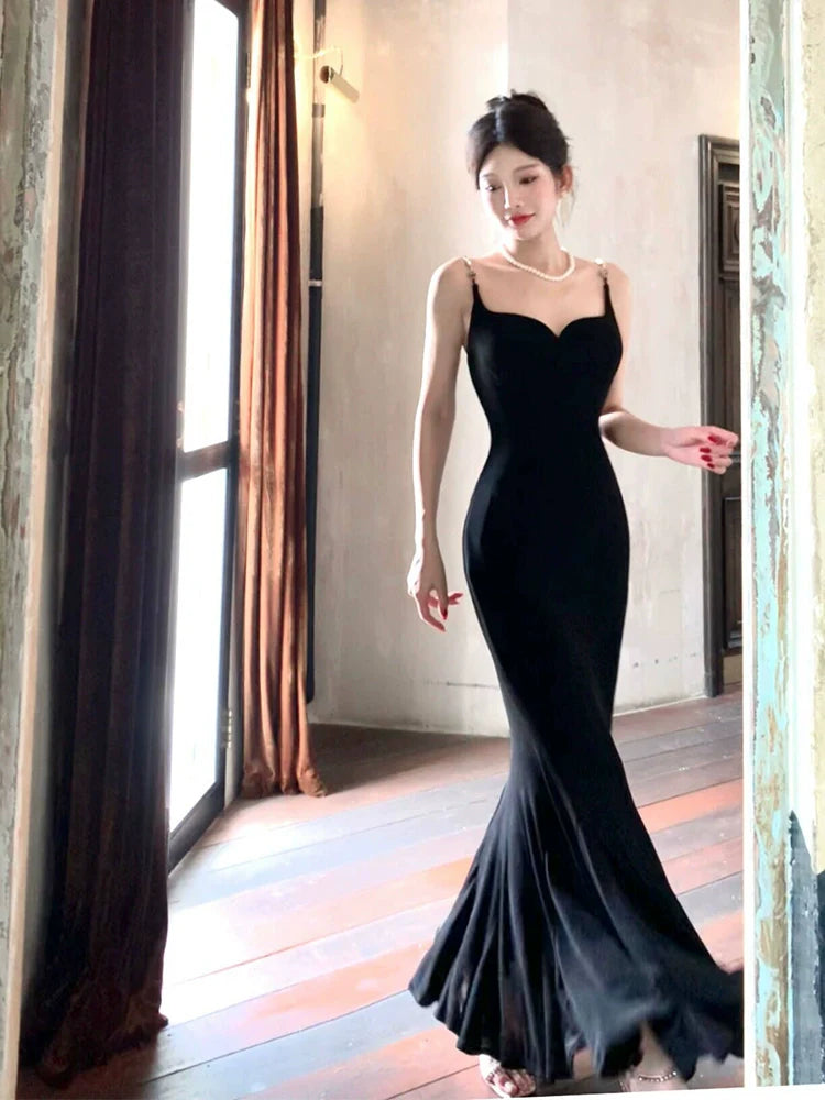 mermaid long evening dress sexy prom party dress S5943