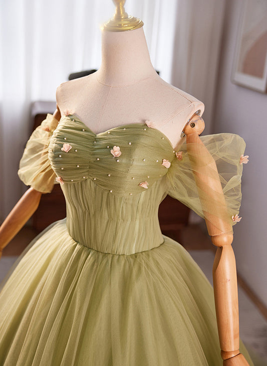 Lovely Green Sweetheart Ball Gown Evening Dress, Green Prom Dress Sweet 16 Dress