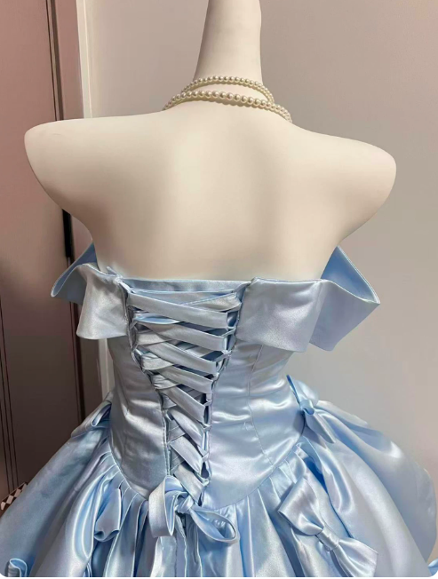 Elegant Homecoming Dress Strapless Pleated Bowknot Short Prom Dress Back to School Outfits Party Dress D6013