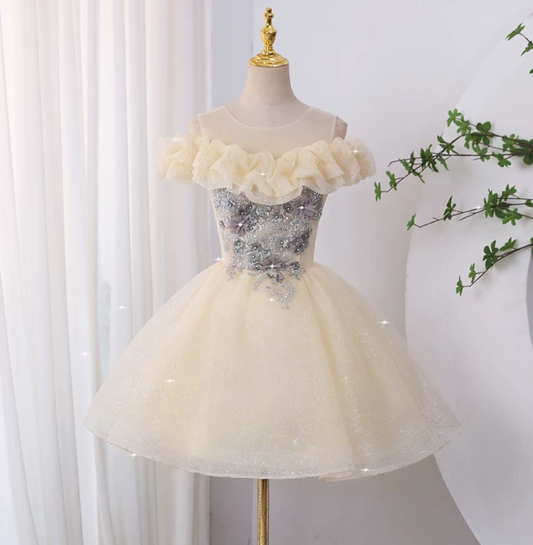 Cute Homecoming Dress Sheer Straps Beaded Applique Lace Short Prom Dress Back to School Outfits Party Dress D6062